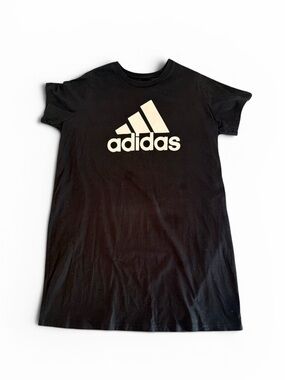 ADIDAS Black T-shirt Dress with White Logo